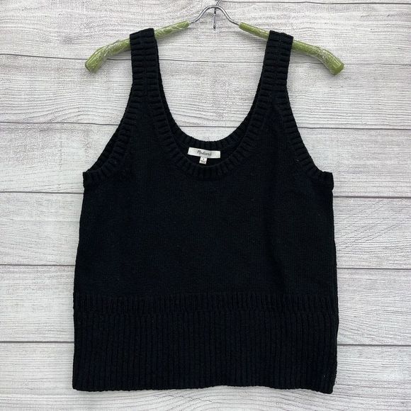 Madewell Tops - Madewell Black Minton Scoop Neck Sweater Tank Top Size S